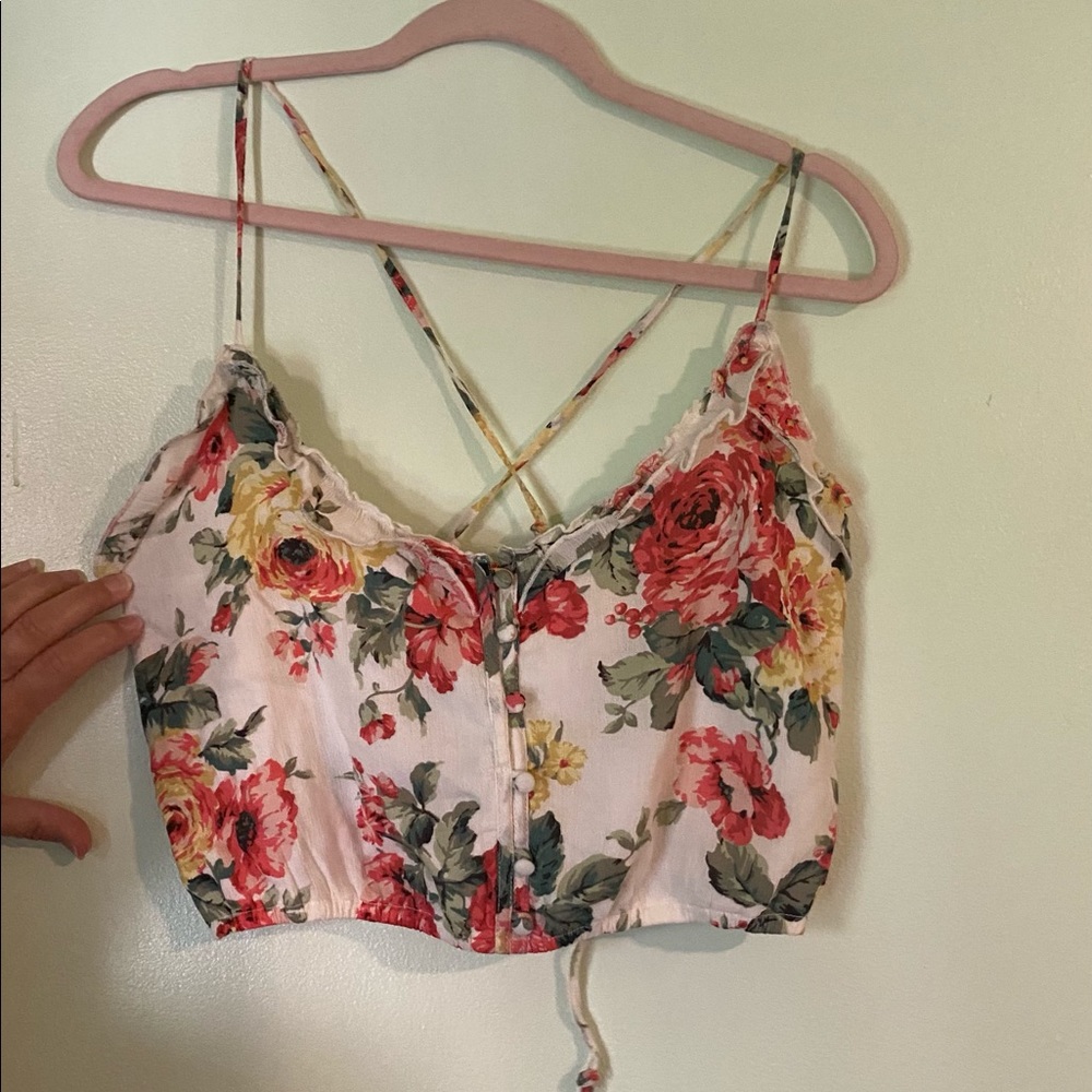 A&F cropped floral top